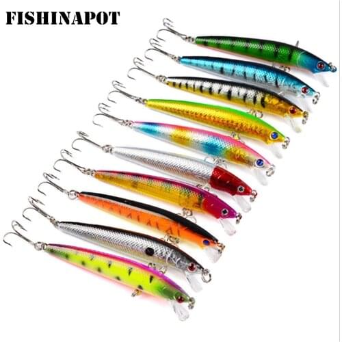 FISHINAPOT 1PCS Fishing Lure 3D Eyes 9.5cm 7.8g Minnow Hard Aritificial lure Crankbait Plastic Baits Carp Fishing Wobblers