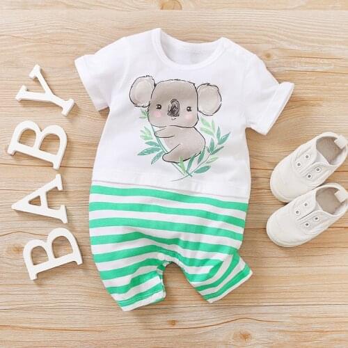 Newborn Baby Toddler Jumpsuit Summer Boy Girl Infant Cute Cartoon Koala Pattern Rompers