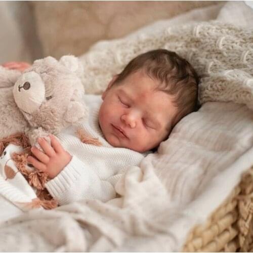 NPK 20inch Reborn Doll Kit Viviana Sleeping Baby Lifelike Sweet Baby Unfinished Doll Parts DIY