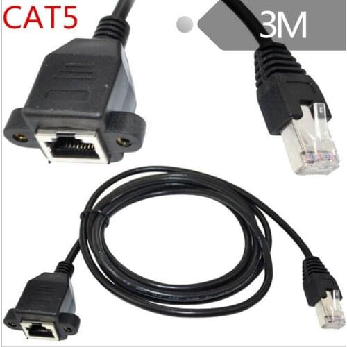 LBSC RJ45 Male to Female Screw panel mount Ethernet LAN Network extension Cable-10ft
