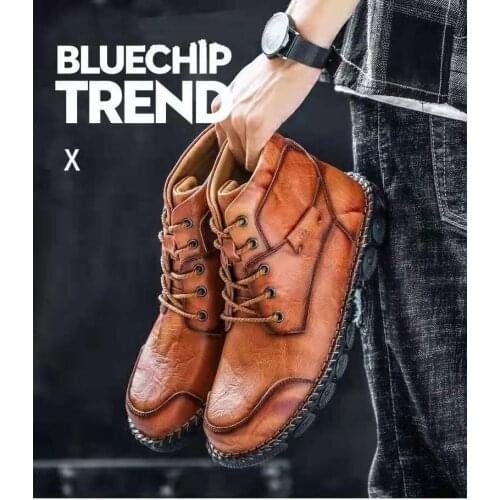 Mens Winter Boots Leather Large Size Medium Tube Plush Casual Work Boots Soft Soled Anti Slip Lace Up Warm Boots Size 38-48