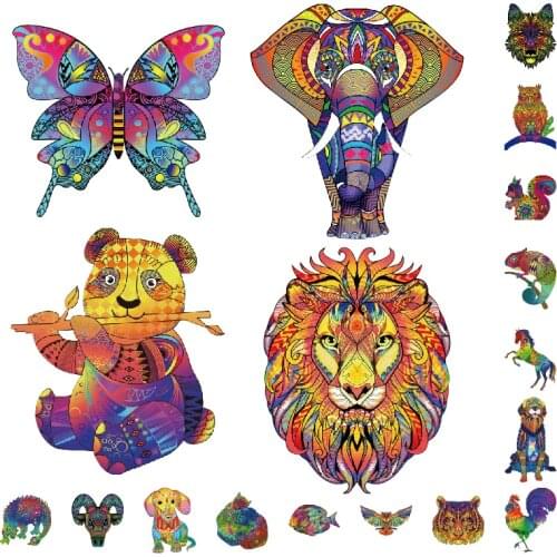 Lion 3D puzzle butterfly wooden puzzle assembly model set novel and interesting childrens toys children girls birthday gifts