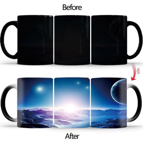 New Space Planet Heat Sensitive Mug BSKT-150 Anime Game Milk Tea Coffee Mug Changing Color Magic Mug Best Gift for Friends