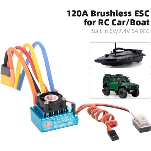 New Arrival 120A Sensored Brushless ESC Electric Speed Controller with BEC XT60 Connector for RC Car Boat