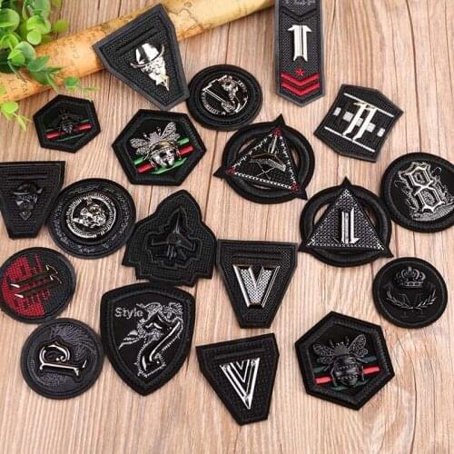New Fashion Down Leather Clothes Metal Leather Label Badge Three-dimensional Embroidery Patch Stickers DIY Luggage Accessories