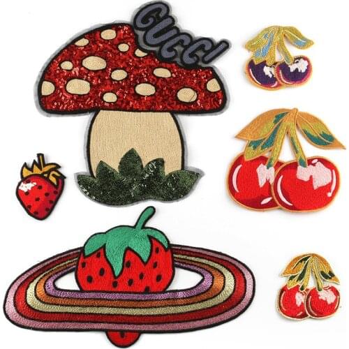 Customized Wholesale Computer Emboridery Label Clothing Accessories Fruit Patch Water-Soluble Embroidery Cloth Sticker