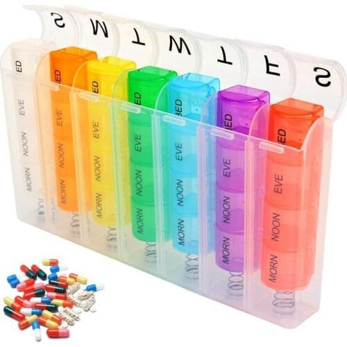 Organizer AM NOON PM 7 DAY Weekly Tablet Pill Box Holder Medicine Dispenser Organizer Case