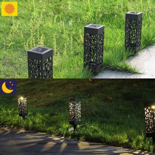 Outdoor Waterproof Solar Lamp Hollow Light Warm Light Led Light Control Induction Lawn Garden Lamp Plug Type Night Light
