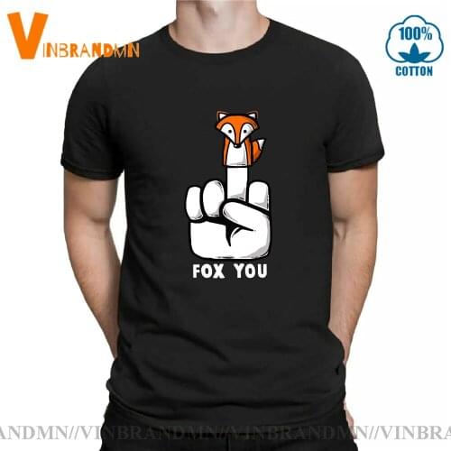 Parody Fox you T shirts men Kawaii brand apparel Funny Animal printed T-shirt Plush Foxy tshirt Fashion design Tee