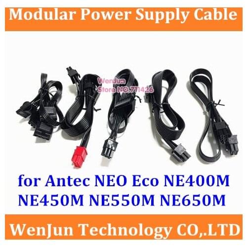 PCI-E 6+2pin / CPU 8Pin(4+4) /4 SATA /4 IDE power Supply cable for Antec Neo Eco NE400M NE450M NE550M NE650M Semi-module PSU
