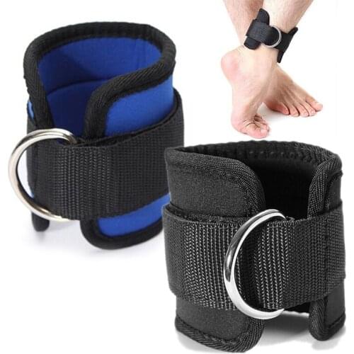 New D-ring Ankle Strap Buckle Body Building Resistance Band Gym Multi Thigh Leg Ankle Cuffs Power Weight Lifting Fitness Rope