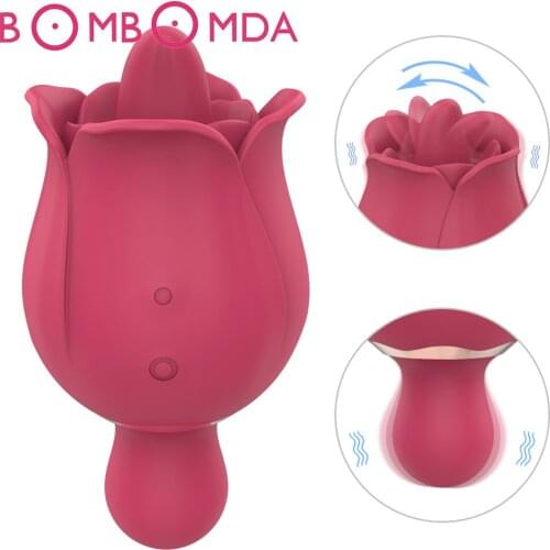 Rose Shape Vagina Licking Vibrators Intimate Good Nipple Sucker Oral Licking Clitoris Stimulation Powerful Sex Toys for Women