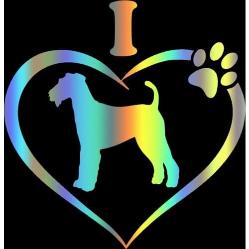 S51506 Various Sizes/Colors Car Stickers Vinyl Decal I Love My Airedale Terrier Dog Animal Motorcycle Decorative Accessories