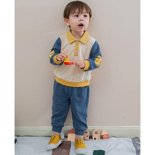 Sports Suit For Children New Products For Spring 2021 Childrens Clothing Print Color Splicing Fashion Boutique Boys Girls Outfit