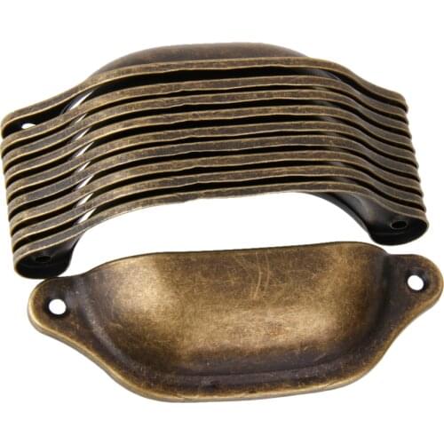 10pcs Vintage Retro Seashell Brass Pull Handle Pull for Door Hardware Home