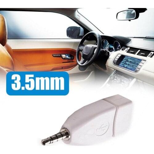 1pcs White 3.5mm Converter Adapter Audio Universal Eco Friend Good Fidelity Signal Anti Durable Car Interference Plug Jack A0M6