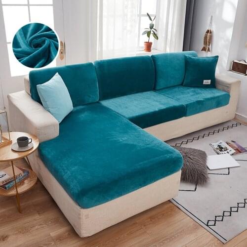 1 Piece Real Velvet Fabric Sofa Cushion Cover Multi-color Seat Cushion Covers Washable And Removable Big Elastic Sofa Cover