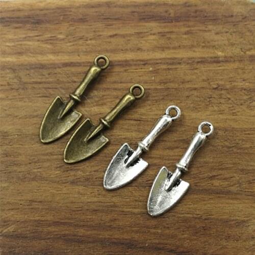 10pcs Charms shovel spade gardening 30*9mm Tibetan Silver Plated Pendants Antique Jewelry Making DIY Handmade Craft