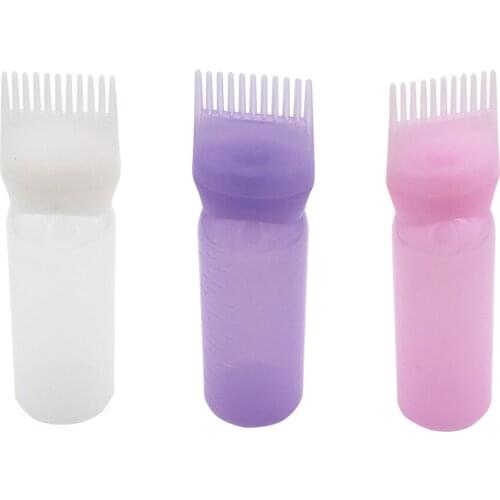120ML New Portable Hair Dye Plastic Refillable Bottle Applicator Comb Dispensing Salon Hair Coloring Hairdressing Styling Tool