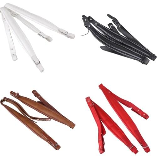 2Pcs Artificial Leather Adjustable Harness Strap White for Accordion