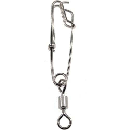 2 pcs Rolling Swivel with Open Eye Snap Heavy-Duty Fishing Connetor Long Line Clips Snap Saltwater Fishing Tackle