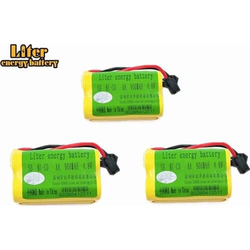 3PCS 4.8v 900mah Rechargeable Ni-Cd AA 4.8v bateria 4.8v nicd ni cd battery pack 4.8v 900mah for RC boat model car toy