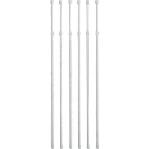 6 Pack Tension Rods, Adjustable Spring Steel Cupboard Bars Rod Curtain Rods, Extendable