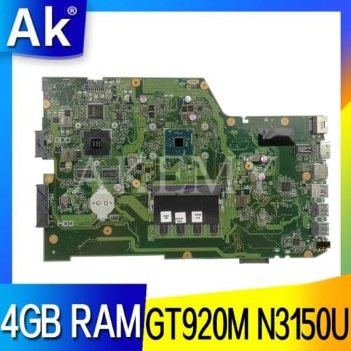 AKEMY X751SJ original mainboard For Asus X751S X751SJ X751SV A751S K751S with GT920M N3150U 4GB RAM Laptop motherboard