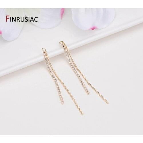 DIY Making Earrings Zircon Long Tassel Pendant Accessories, Tassel Earring Making Supplies