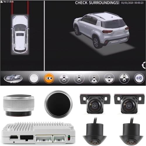 Car 360-degree 3D panoramic camera DVR birds-eye view system supports Korean, Japanese, and English, suitable for Patrol Teana