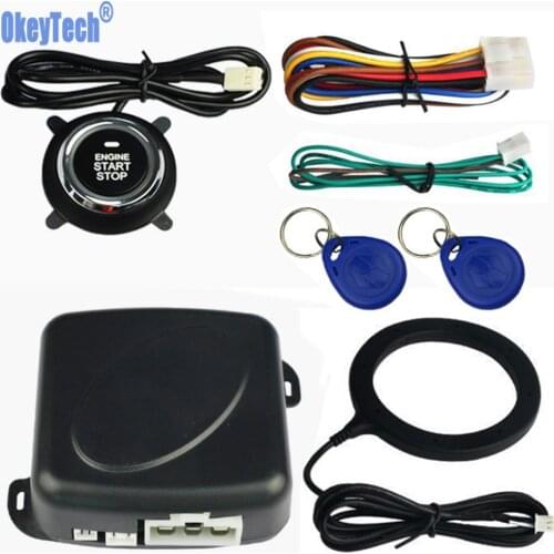 OkeyTech Auto Car Alarm Engine Starline Push Button Start Stop System Safe Lock Ignition Switch Keyless Entry Starter Antitheft