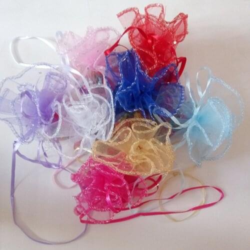 100pcs diameter 26cm White Round Organza Bag Drawstring jewelry packaging bags for Wedding/gift/food/candy/Christmas Yarn bag