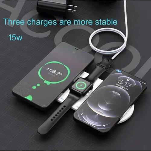 3 in 1 Qi Wireless Charger For Apple Watch 6 5 4 3 Airpods 2 Pro 15W Fast Charging Pad For iPhone Samsung Anycall Xiaomi Huawei