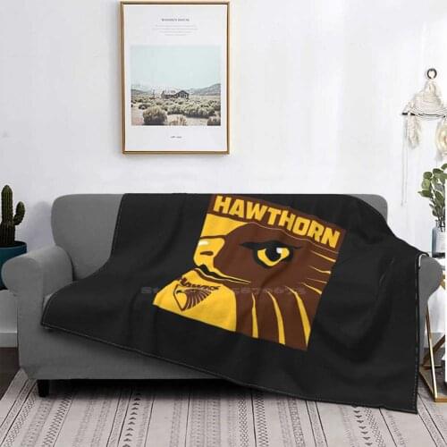 Hawthorn Football Club For Home Sofa Bed Camping Car Plane Travel Portable Blanket Hfc Afl Footy Hawthorn Footy Soccer Club Afl