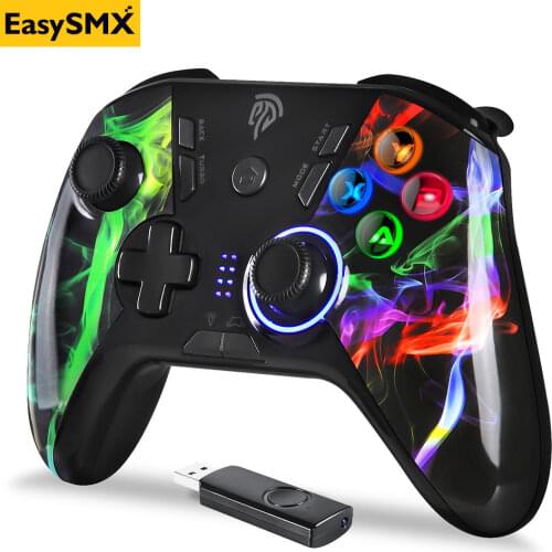 EasySMX ESM-9110 Wireless Gamepad Joystick Controller For PC Win 7/8/10 Android TV/TV Box PS3 Vibration LED Customized Buttons