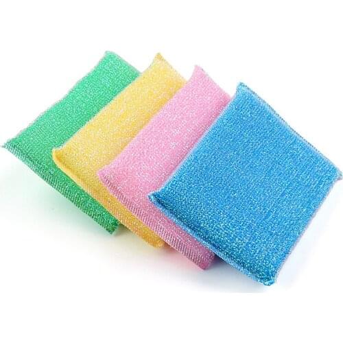 4 pcs Hot Sale Kitchen nonstick oil scouring pad oil cleaning cloth washing towel brush bowl cloth sponge