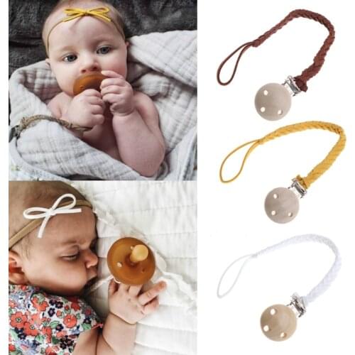 Leather Pacifier Clips Chain Dummy Holder Nipple Soother For Infant Baby Feeding