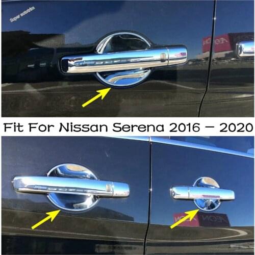 Lapetus Exterior Door Handle Bowl Frame Cover Trim Protector Auto Accessory Mouldings 4PCS ABS Fit For Nissan Serena 2016 - 2020