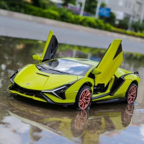 Hot scale 1:32 wheels vehicle Germany bull logo Lambor Sian FKP 37 metal model with light sound diecast car toys collection