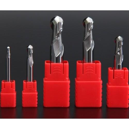 LIJUN 2 Flute Cutting HRC55 1mm~12mm Aluminium Endmill Machining CNC Tungsten Steel Sprial Bit Milling Cutter Ball Nose End Mill