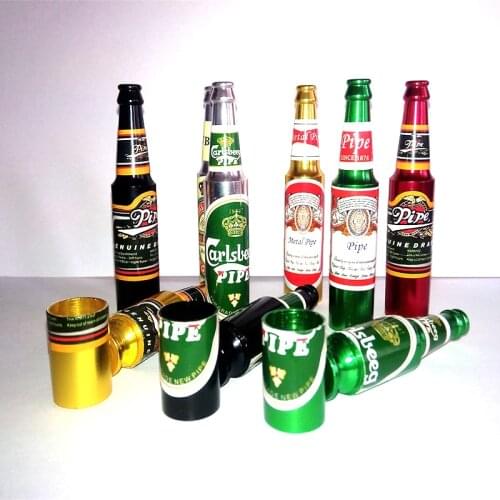 Beer Smok Metal Pipes Portable Smoking Pipe Gift / Tobacco Smoking Pipes Gifts Narguile Gift Grinder Smoke Random Delivery