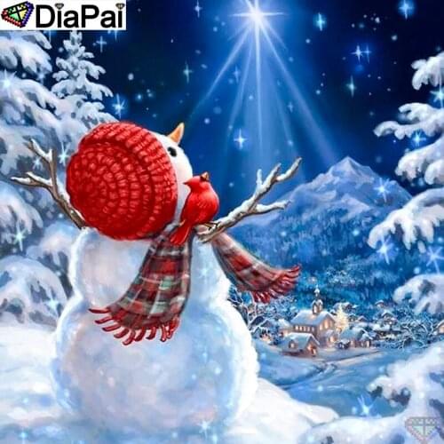 DIAPAI Art 5D Diy Diamond Painting "Cartoon snowman" Diamond Pictures Cross Stitch 3D Rhinestone Embroidery Decor A26743