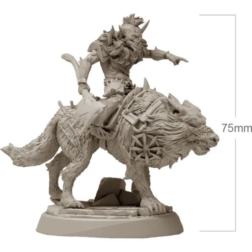 75mm Resin Model Kits Goblin Wolf Rider Figure Unpainted No Color