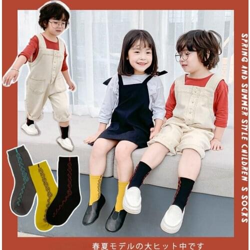 3Pairs Cute Baby Girls Socks Autumn Winter Retro Style Soft Cotton Childrens Socks Kids Leg Warmers