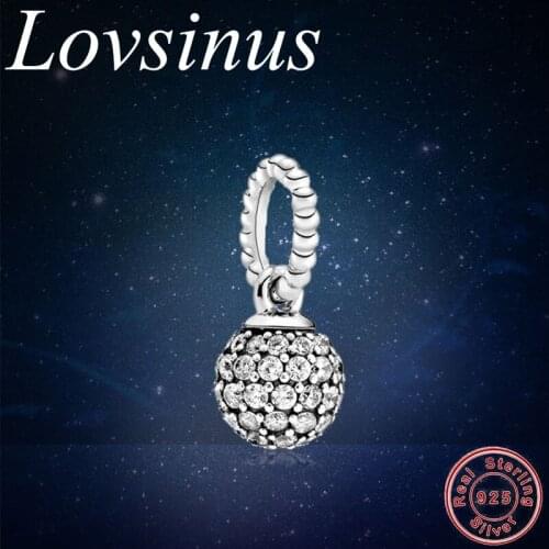 New Authentic 925 Sterling Silver Round Dangle Charm Fit Original Europe Charm Bracelet Necklace Beads Women DIY Jewelry Making