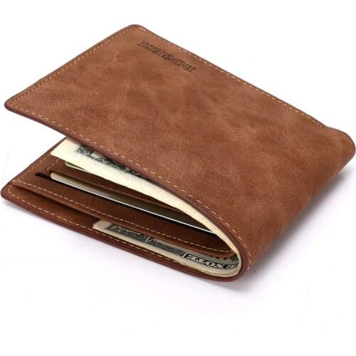 New Mens Short Wallet Top Quality PU Leather Purse Driving License Card Case Coin Purses Mony Bag