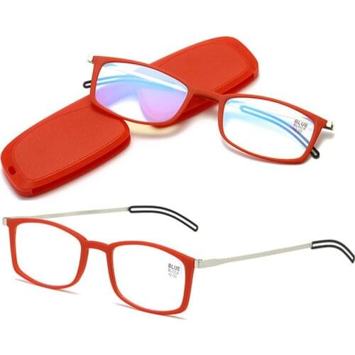 New Ultrathin Anti-Blu-ray Polarized Reading Glasses Unisex Full-rim 6 Colors Anti Fatigue with Case 1 2 3 to 4