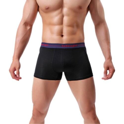 Sexy Men Underwear Boxer Shorts Modal Panties Breathable Middle Rise U Convex Pouch Underpants Cueca calzoncillo Plus Size L-3XL