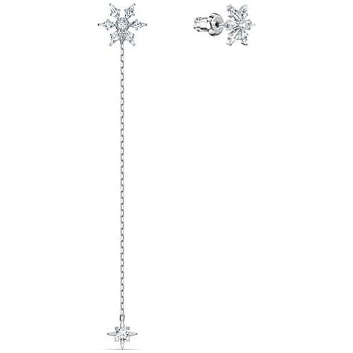 Brand 1:1 romantic and beautiful snowflake shape tassels detachable variety of wearing silver earrings Glamour ladies jewelry