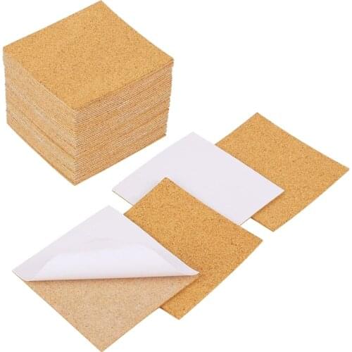 Self-Adhesive Cork Coasters,Cork Mats Cork Backing Sheets for Coasters and DIY Crafts Supplies (40, Square)